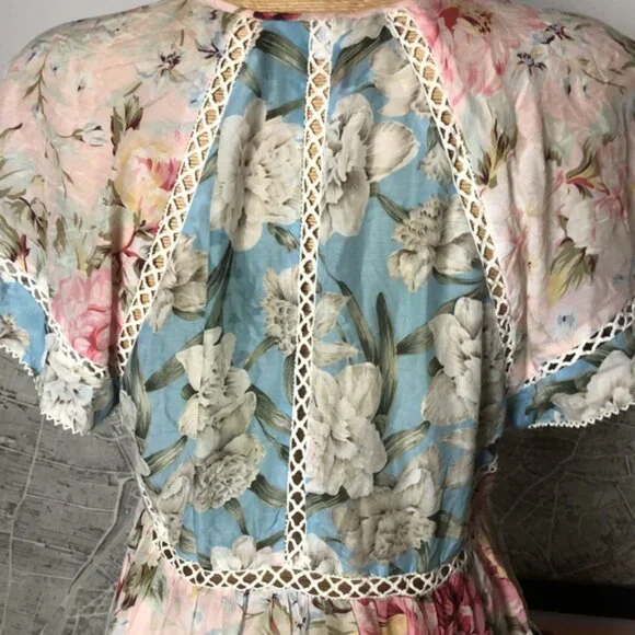 Zimmerman Floral Lace Trim Women Top Size 3 - Picture 7 of 14